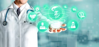 Sağlık sigortası sağlık grafik ile Doktor.