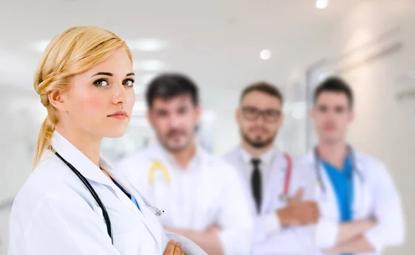 Zdravotní Péče Lidé Skupina Odborný Lékař Pracující Kanceláři Nemocnice Nebo — Stock fotografie