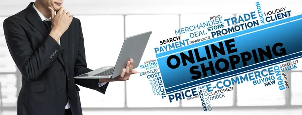 Shopping online and Internet money technology