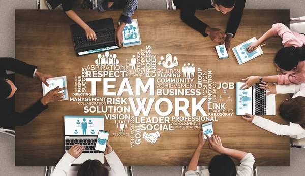 Teamwork en Business Human Resources concept — Stockfoto