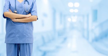 Hastanedeki doktor ya da hemşire. Tıbbi hizmet.