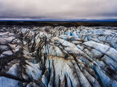 Svinafellsjokull Buzulu Vatnajokull, İzlanda.
