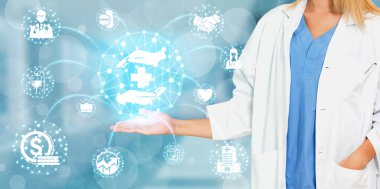 Sağlık sigortası sağlık grafik ile Doktor.