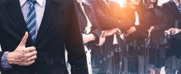 Double Exposure Image of Business Team — Stock Photo, Image