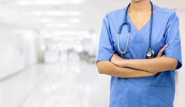 Hastanedeki doktor ya da hemşire. Tıbbi hizmet.