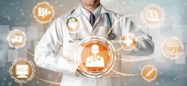 Sağlık sigortası sağlık grafik ile Doktor.