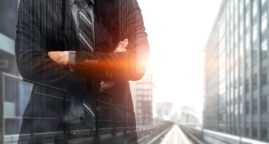 İş Adamı çift pozlama Görüntü