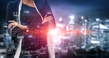 İş Adamı çift pozlama Görüntü