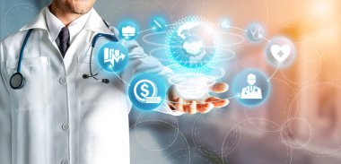 Sağlık sigortası sağlık grafik ile Doktor.