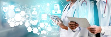 Sağlık sigortası sağlık grafik ile Doktor.