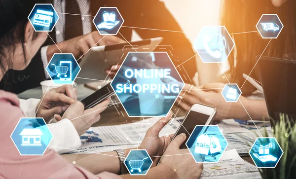 Online-Shopping und Internet Money Technolog — Stockfoto