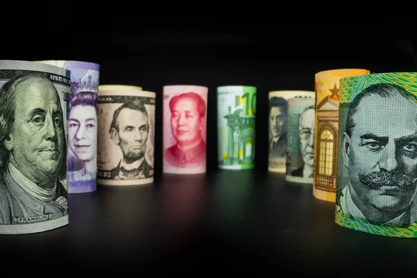 Internationale geld uitwisseling. Vreemde valuta. — Stockfoto