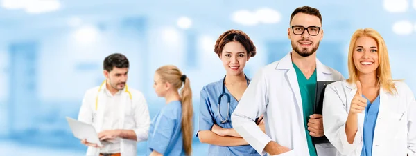 Gruppo Persone Sanitarie Medico Professionista Che Lavora Nello Studio Ospedaliero — Foto Stock