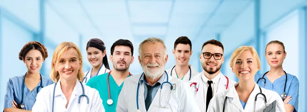 Gruppo Persone Sanitarie Medico Professionista Che Lavora Nello Studio Ospedaliero — Foto Stock