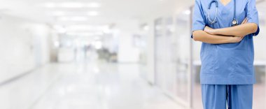 Hastanedeki doktor ya da hemşire. Tıbbi hizmet.