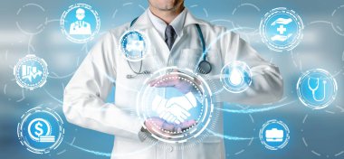 Sağlık sigortası sağlık grafik ile Doktor.