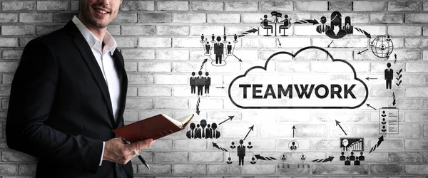 Teamwork en Business Human Resources concept — Stockfoto
