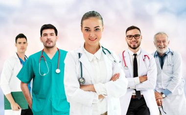 Sağlık insan grubu. Diğer doktorlar, hemşire ve cerrah hastane ofis veya klinik çalışma profesyonel doktor. Tıbbi Teknoloji Araştırma Enstitüsü ve Doktor personel hizmet anlayışı.