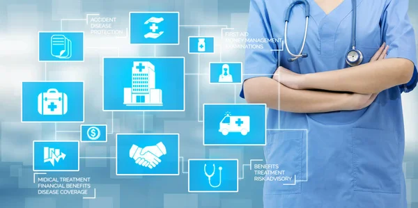 Orvos egészségügyi egészségügyi grafikai a kórházban — Stock Fotó