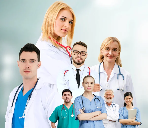 Healthcare People Group Portrait Creative Layout Professional Medical Staff Doctors — Stock Photo, Image