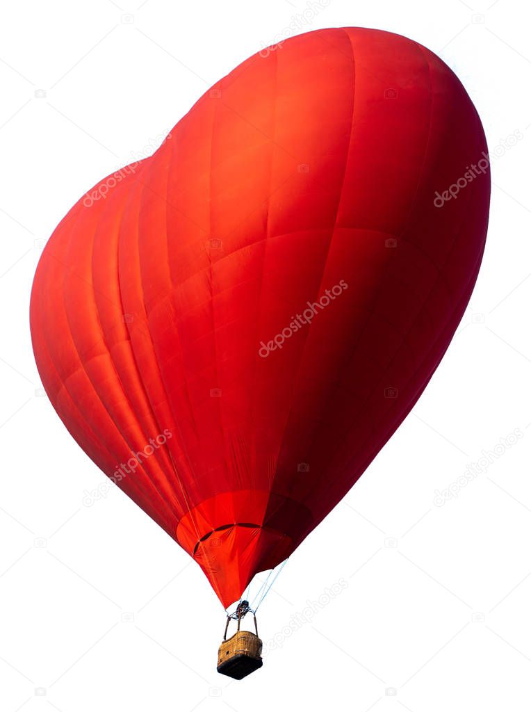 Hot air balloon isolated on white background.