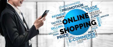 Alışveriş online ve Internet para teknolojisi