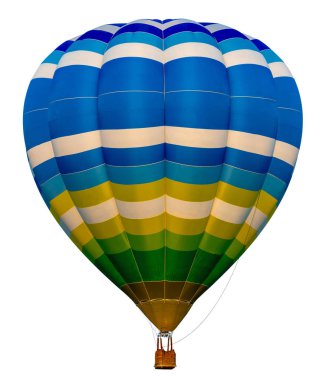 Sıcak hava balonu beyaz arkaplanda izole edildi.