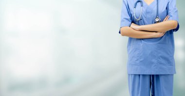 Hastanedeki doktor ya da hemşire. Tıbbi hizmet.