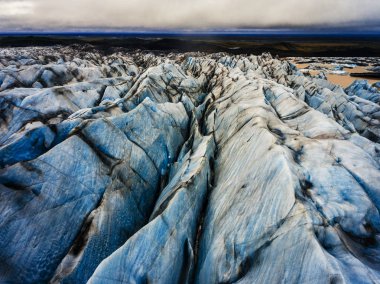 Svinafellsjokull Buzulu Vatnajokull, İzlanda.