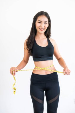 Gövde ölçme ince vücut ile çekim kadın kapatın