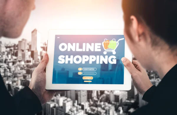 Shopping online and Internet money technology