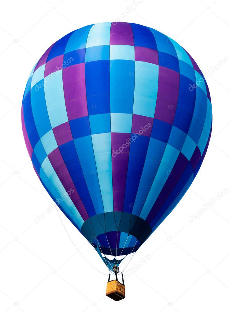 Hot air balloon isolated on white background.