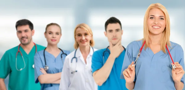 Grupo Personas Salud Médico Profesional Que Trabaja Consultorio Del Hospital — Foto de Stock