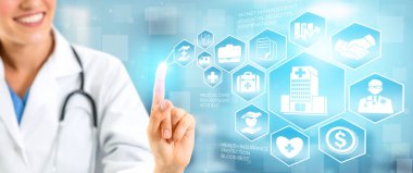 Sağlık sigortası sağlık grafik ile Doktor.