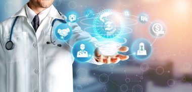 Sağlık sigortası sağlık grafik ile Doktor.