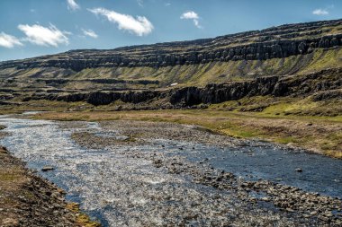 Kırsal sığ nehir dere doğa arazi
