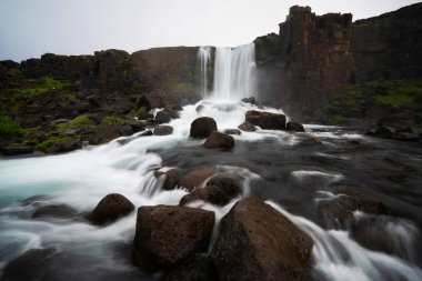 oxararfoss şelale içinde thingvellir, İzlanda