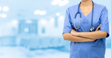 Hastanedeki doktor ya da hemşire. Tıbbi hizmet.