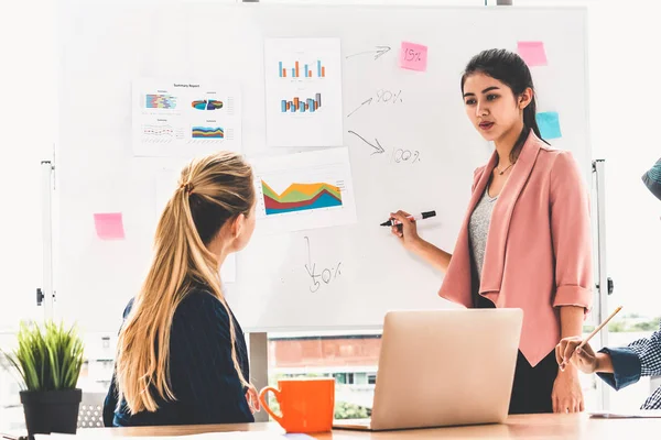 Multicultural working group in teamwork meeting. — Stock Photo, Image