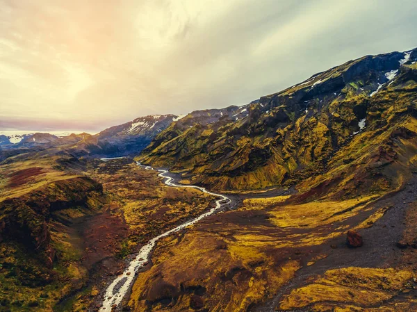 Landskapet av Thorsmork i Highland av Island. — Stockfoto