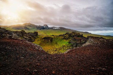 Snaefellsjokull Np'deki Saksafon Krateri, İzlanda.