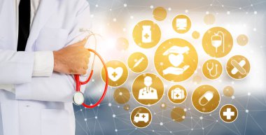 Hastanede Tıbbi Sağlık Grafik ile Doktor