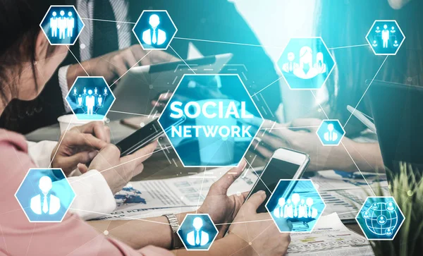 Social media and people network technology concep