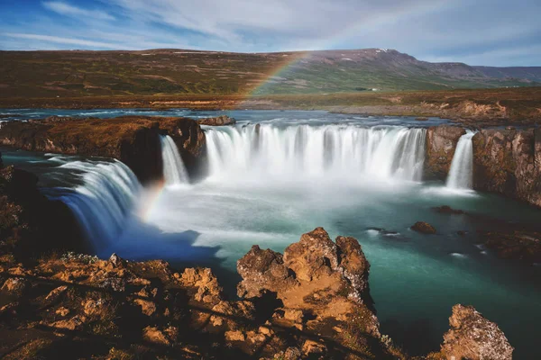 A Godafoss vízesés Észak-Izlandon. — Stock Fotó