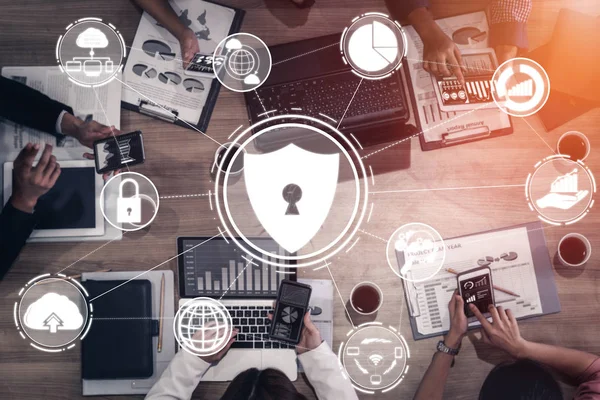 Concepto de Seguridad Cibernética y Protección Digital de Datos — Foto de Stock