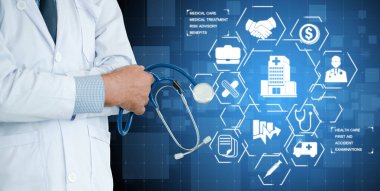 Sağlık sigortası sağlık grafik ile Doktor.