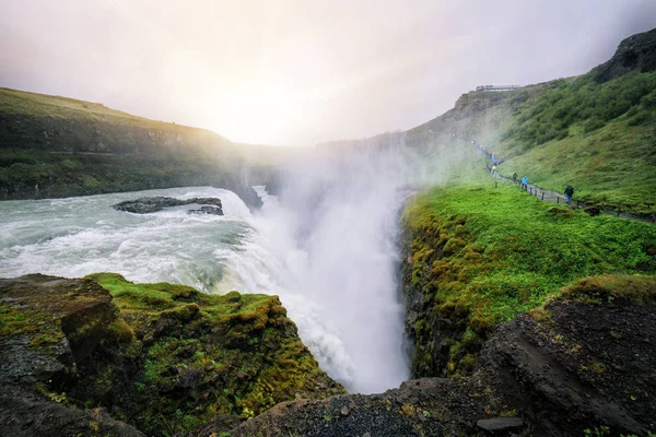 Landschaft des Gullfoss-Wasserfalls in Island. — Stockfoto