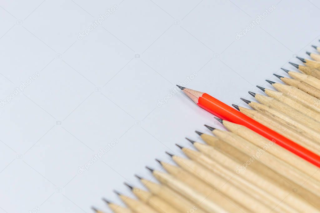 Different pencil standout show leadership concept.