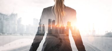 İş Adamı çift pozlama Görüntü