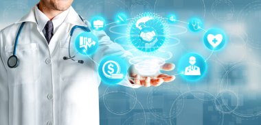 Sağlık sigortası sağlık grafik ile Doktor.